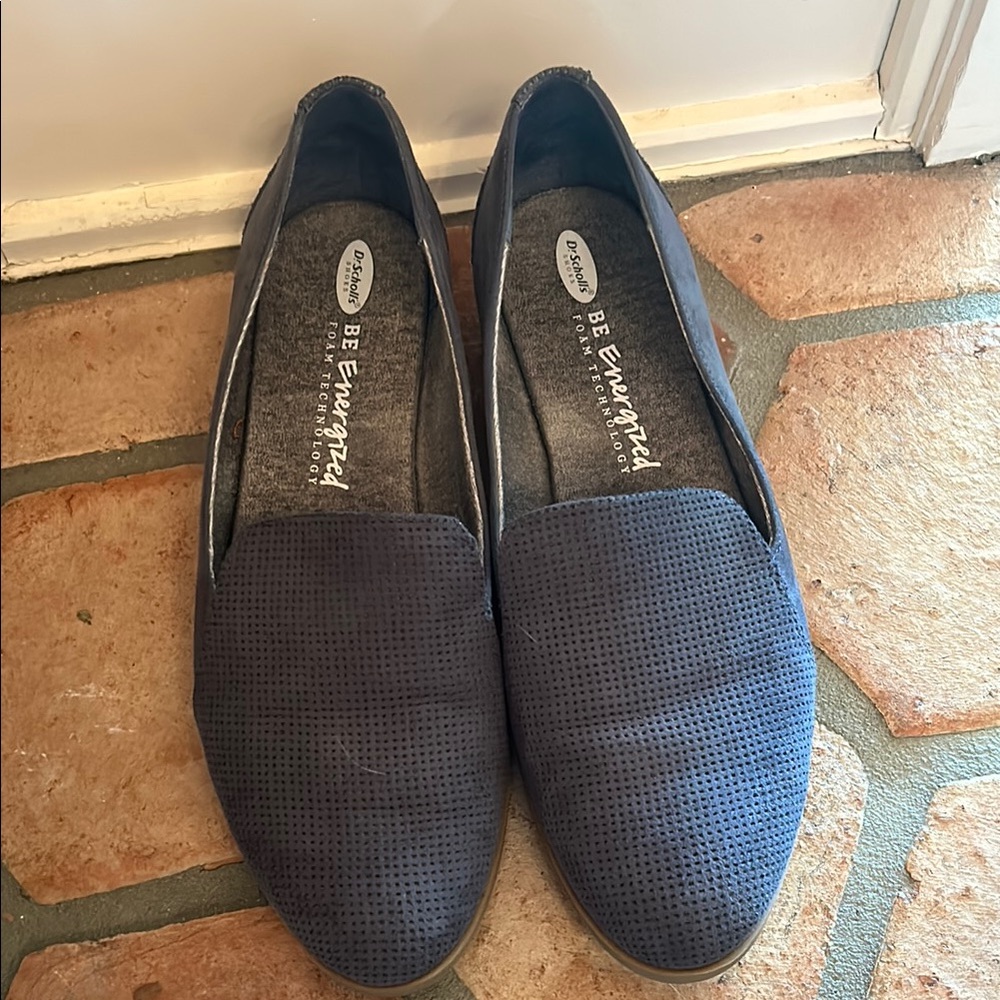 Dr. Scholl's Navy Perforated Slip-Ons